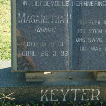 KEYTER Magaretha P. 1913-1993
