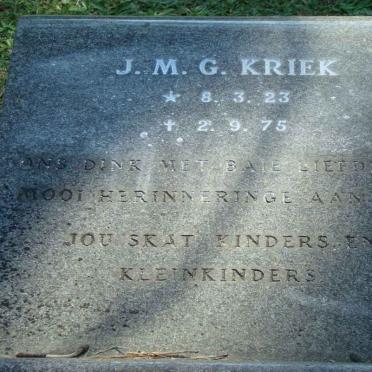KRIEK J.M.G. 1923-1975