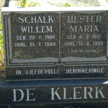 KLERK  Schalk Willem, de 1904-1986 &amp; Hester Maria De KLERK 1912-1998