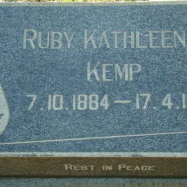 KEMP Ruby Kathleen 1884-1965