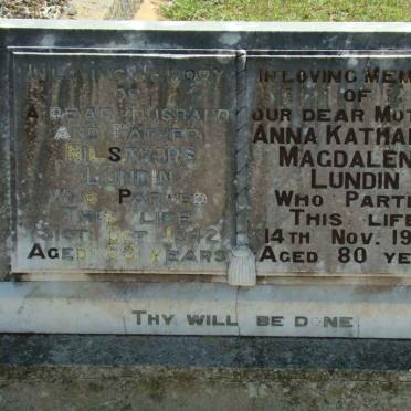 LUNDIN Nilsthore -1942 &amp; Anna Katharina Magdalena -1969
