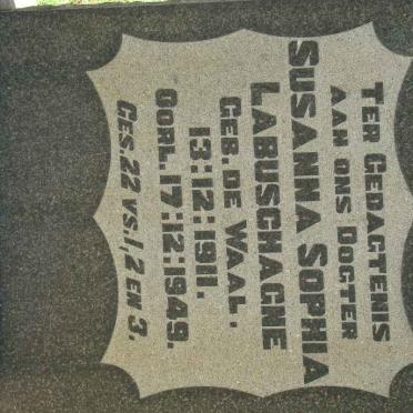 LABUSCHAGNE Susanna Sophia nee DE WAAL 1911-1949
