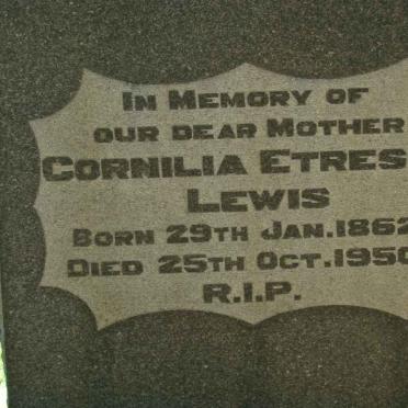 LEWIS Cornilia Etresia 1862-1950