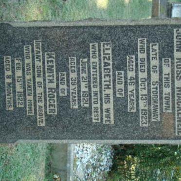 MACKENZIE John Ross -1923 &amp; Elizabeth -1921 :: MACKENZIE Kenith Roger -1922