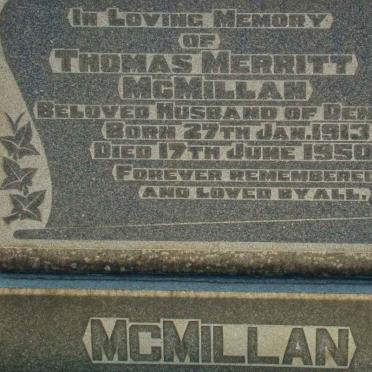 McMILLAN Thomas Merritt 1913-1950
