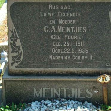 MEINTJIES C.A. nee FOURIE 1911-1955