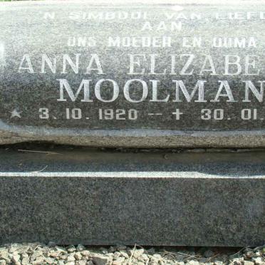 MOOLMAN Anna Elizabeth 1920-1999