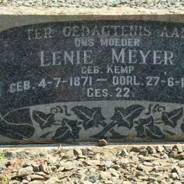 MEYER Lenie nee KEMP 1871-1962