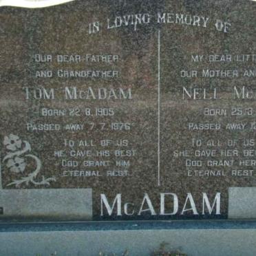 McADAM Tom 1905-1976 &amp; Nell 1906-1973