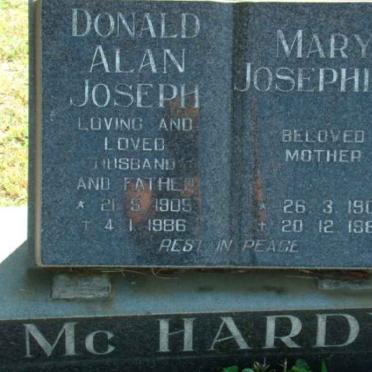 McHARDY Donald Alan Joseph 1905-1986 &amp; Mary Josephine 1905-1987
