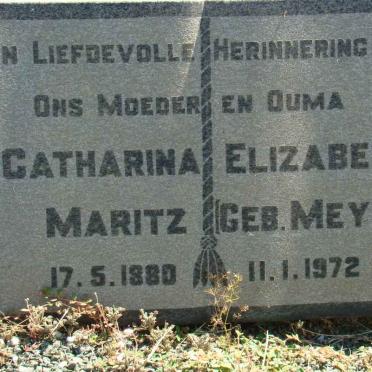 MARITZ Catharina Elizabeth nee MEYER 1880-1972