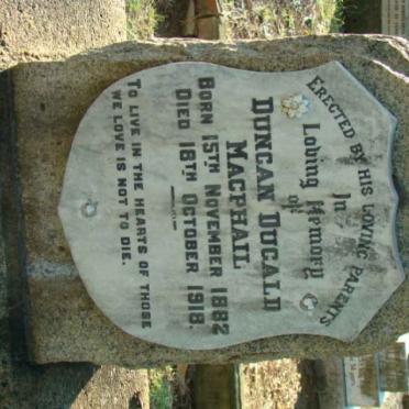 MacPHAIL Duncan Dugald 1882-1918