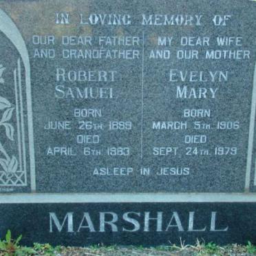 MARSHALL Robert Samuel 1899-1983 &amp; Evelyn Mary 1906-1979