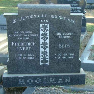 MOOLMAN Frederick Evert 1905-1980 &amp; Bets 1914-1988