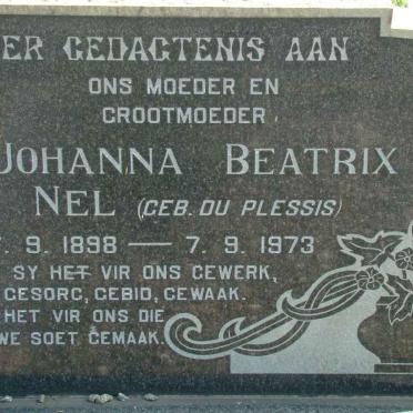 NEL Johanna Beatrix nee DU PLESSIS 1898-1973