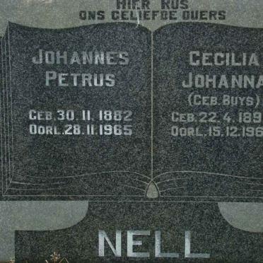 NELL Johannes Petrus 1882-1965 &amp; Cecilia Johanna BUYS 1892-1969