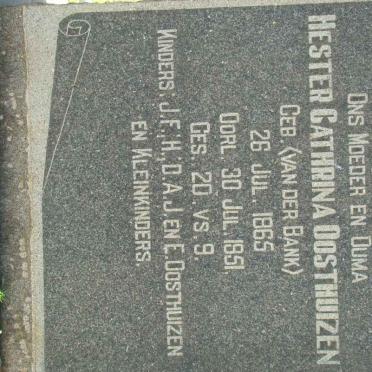 OOSTHUIZEN Hester Cathrina nee VAN DER BANK 1865-1951