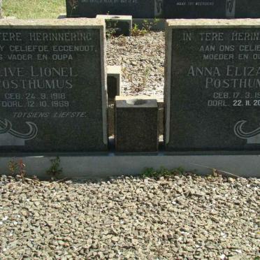 POSTHUMUS Clive Lionel 1918-1969 &amp; Anna Elizabeth 1914-2002