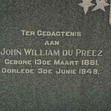 PREEZ John William, du 1861-1949