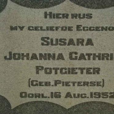 POTGIETER Susara Johanna nee PIETERSE -1952