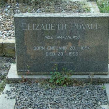 POVALL Elizabeth nee MATTHEWS 1854-1950