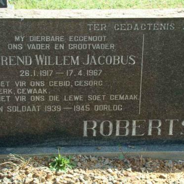 ROBERTS Barend Willem Jacobus 1917-1967