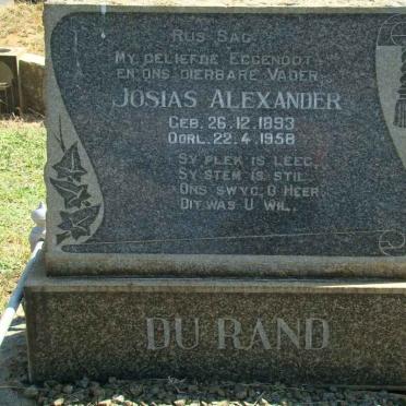 RAND Josias Alexander, du 1893-1958
