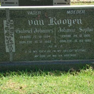 ROOYEN Gabriel Johannes, van 1894-1963 &amp; Johanna Sophia 1906-1990