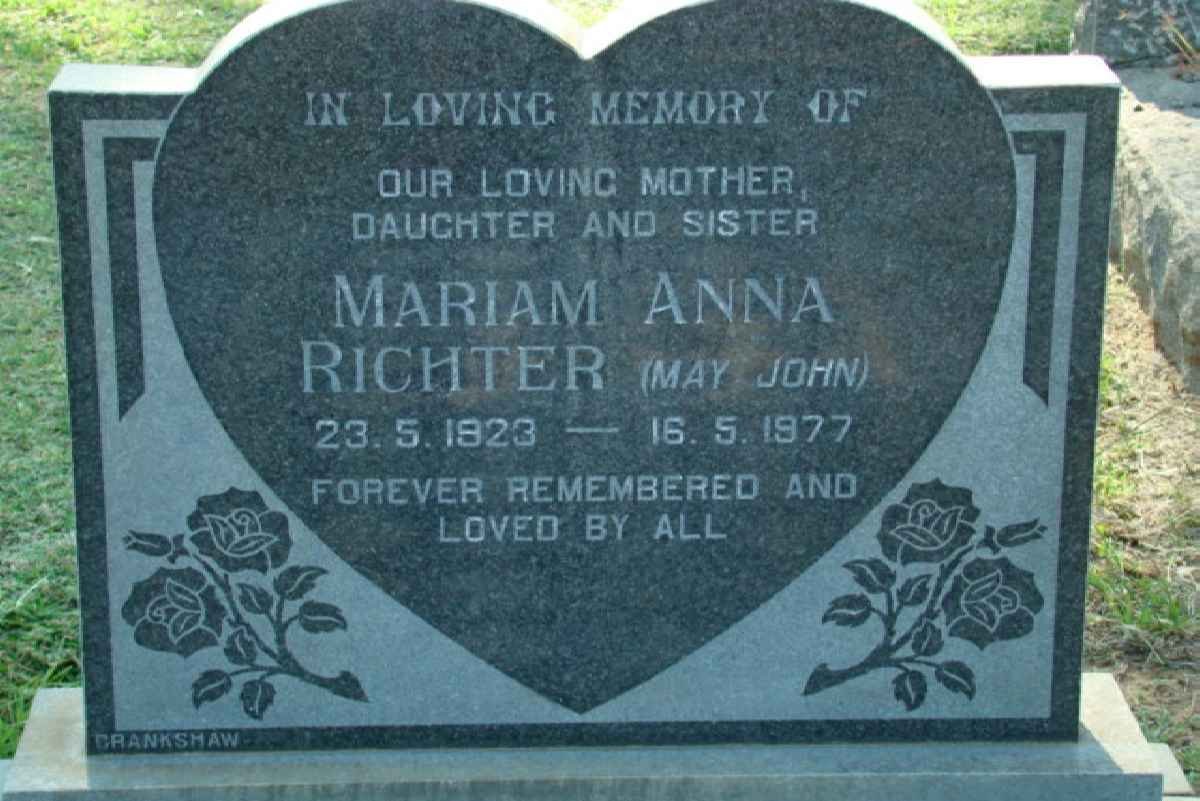 RICHTER Mariam Anna nee JOHN 1923-1977