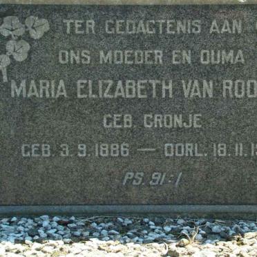 ROOYEN Maria Elizabeth, van nee CRONJE 1886-1959