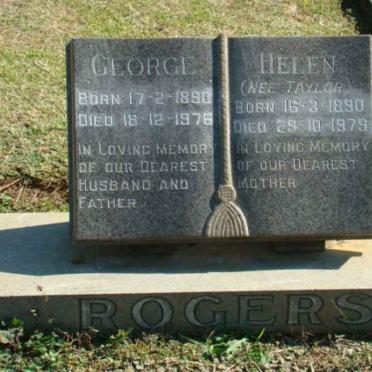 ROGERS George 1890-1976 &amp; Helen TAYLOR 1890-1979