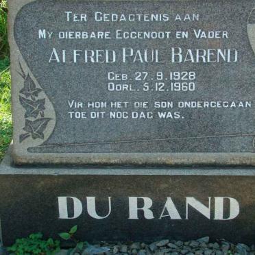 RAND Alfred Paul Barend, du 1928-1960