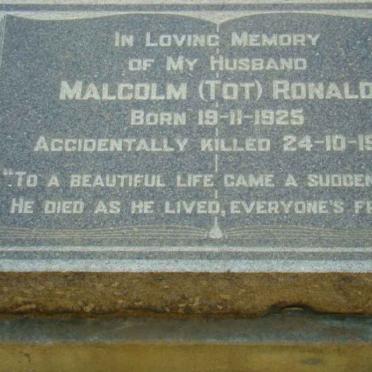 RONALD Malcolm 1925-1951
