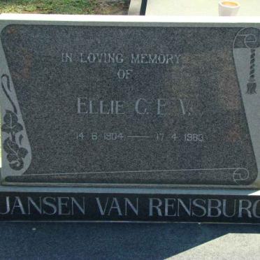 RENSBURG Ellie C.E.V., Jansen van 1904-1983