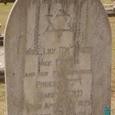 RIEF Lily nee FORTES -1926 :: RIEF Phoebe -1926 :: RIEF Manny -1926