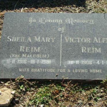 REIM Victor Alfred 1906-1983 &amp; Sheila Mary MALCOLM 1916-1981