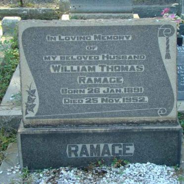 RAMAGE William Thomas 1891-1952