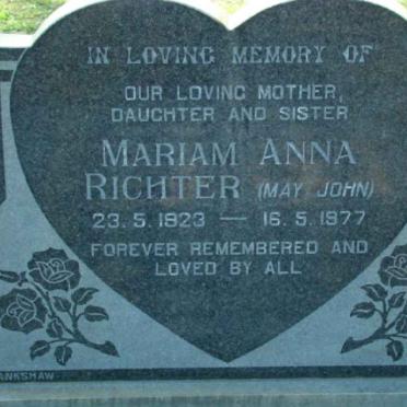 RICHTER Mariam Anna nee JOHN 1923-1977