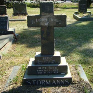 STORMANNS Heinz 1919-1997 &amp; Olive Ruth 1922-1978