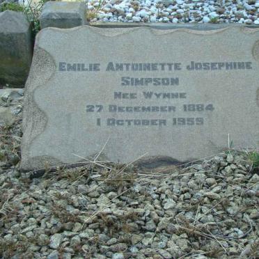 SIMPSON Emilie Antoinette Josephine nee WYNNE 1884-1955