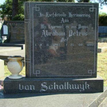 SCHALKWYK Abraham Petrus, van 1941-1989
