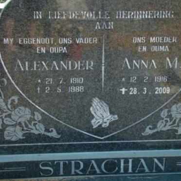 STRACHAN Alexander 1910-1988 &amp; Anna M. 1916-2009