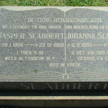 SLABBERT Jasper 1906-1959 &amp; Johanna 1905-1975