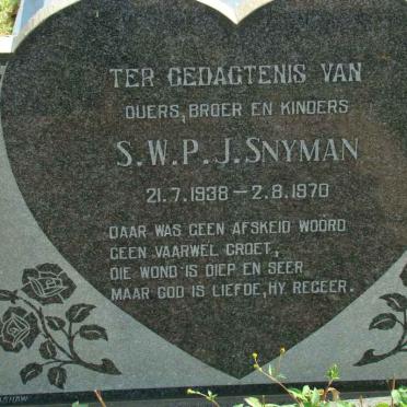 SNYMAN S.W.P.J. 1938-1970