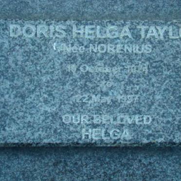 TAYLOR Doris Helga nee NORENIUS 1924-1997