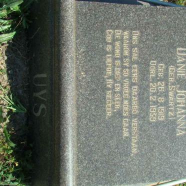 UYS Danie Johanna nee SWARTZ 1919-1959