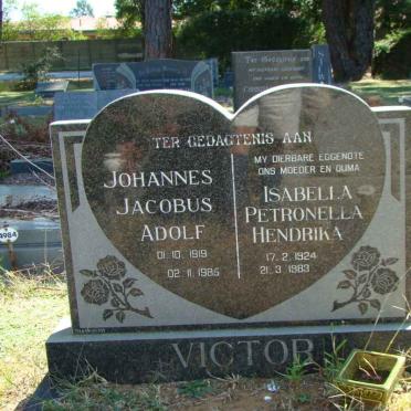 VICTOR Johannes Jacobus Adolf 1919-1985 &amp; Isabella Petronella Hendrika 1924-1983