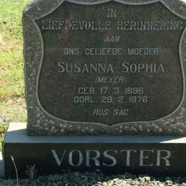 VORSTER Susanna Sophia nee MEYER 1896-1976