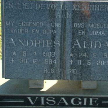 VISAGIE Andries 1909-1984 &amp; Alida 1912-2002