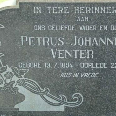 VENTER Petrus Johannes 1894-1977